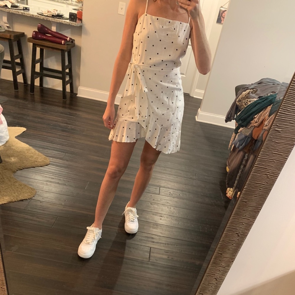 boutique polka dot wrap dress